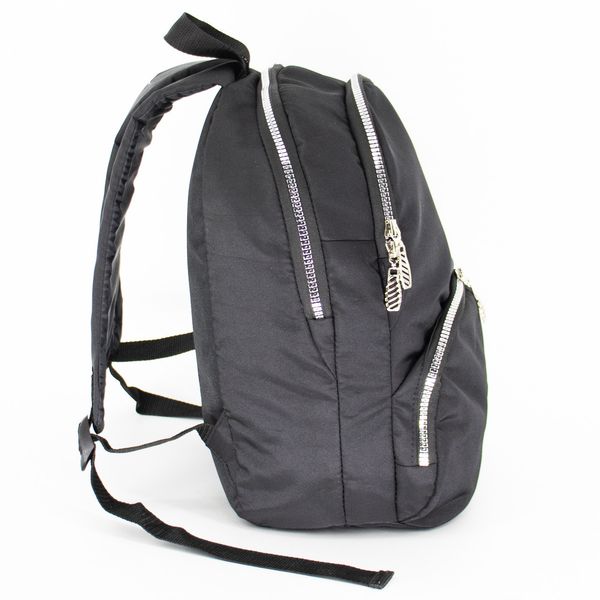 Молодіжний чорний рюкзак для дівчат та жінок зносостійкий повсякденний із міцної тканини 086-02-01 фото