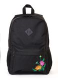 Женский городской молодежный рюкзак черного цвета среднего размера с рисунком вышивкой 010129 010129 фото